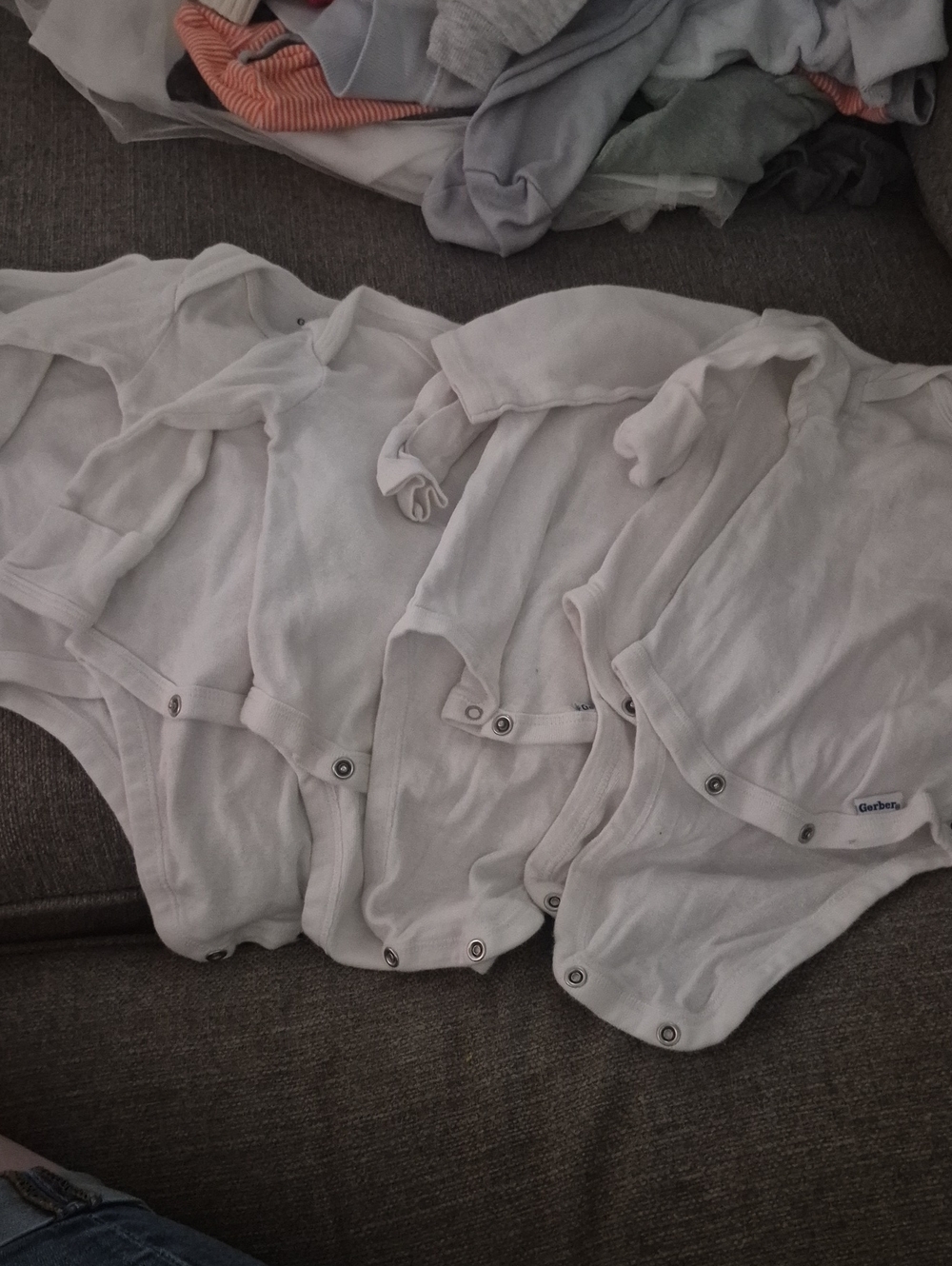 Gerber White Long-Sleeve Baby One-Pieces - Set of 6